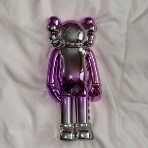 Kaws Type Wireless Bluetooth Speaker Purple Silver Chrome Collectible Figure 9"